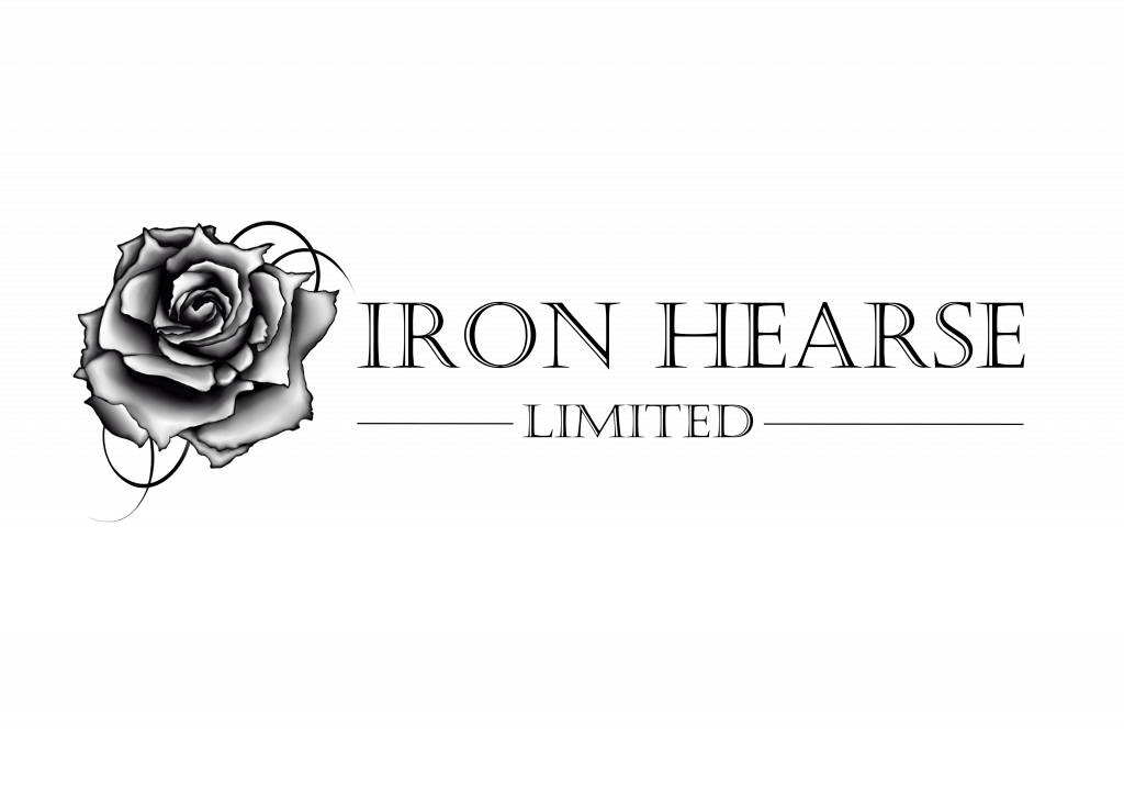 Iron Hearse Limited Motorcycle Hearse Service Company Logo as black rose