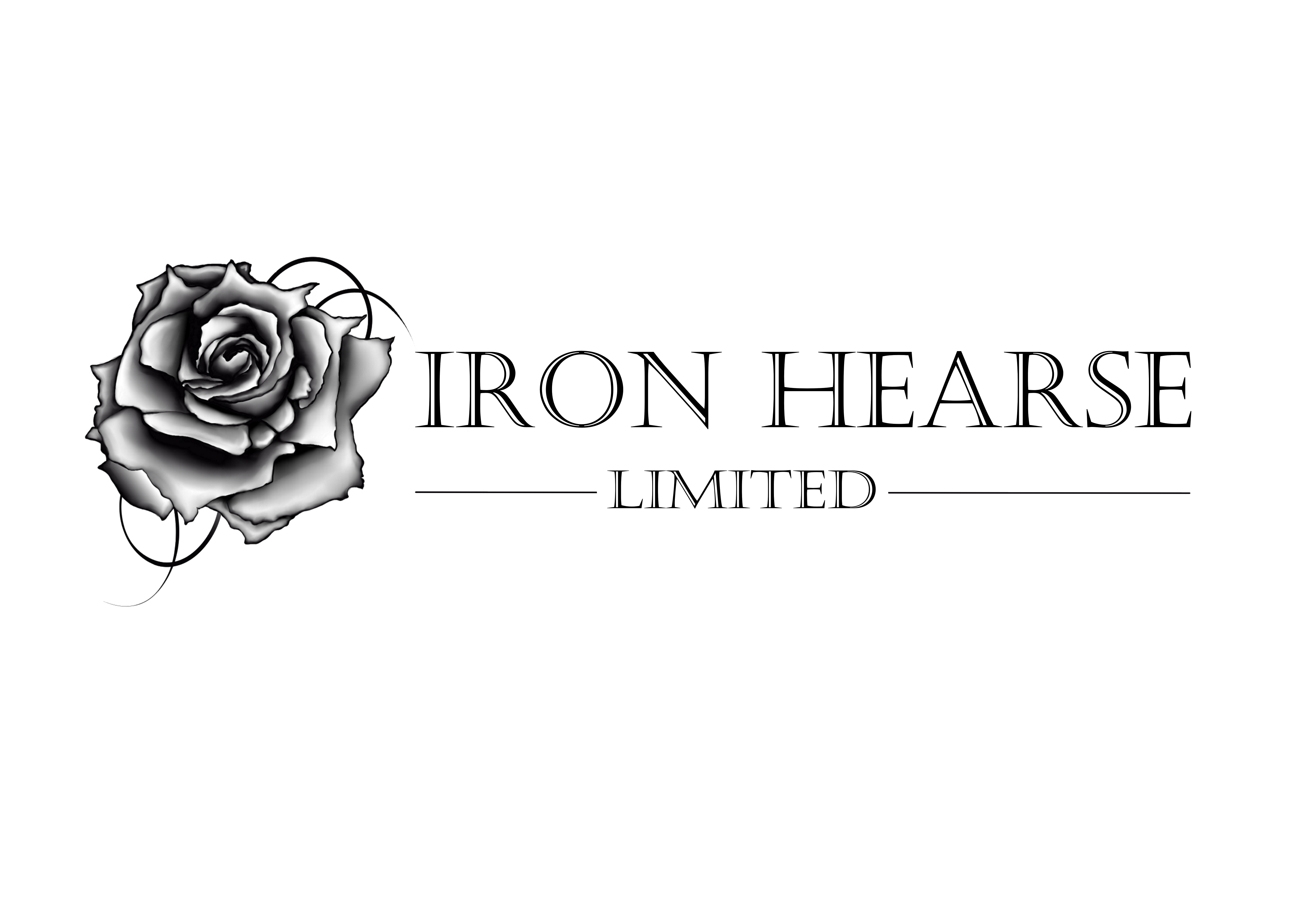 Iron Hearse Limited Motorbike Hearse Service Black Rose Logo for contact page